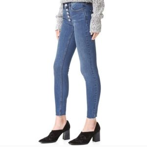 NWT Free People Button Fly Raw Hem Skinny Jeans